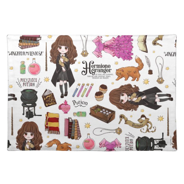 Magical Hermione Granger Watercolor Cloth Placemat (Front)