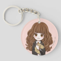 Magical Hermione Granger Watercolor Keychain