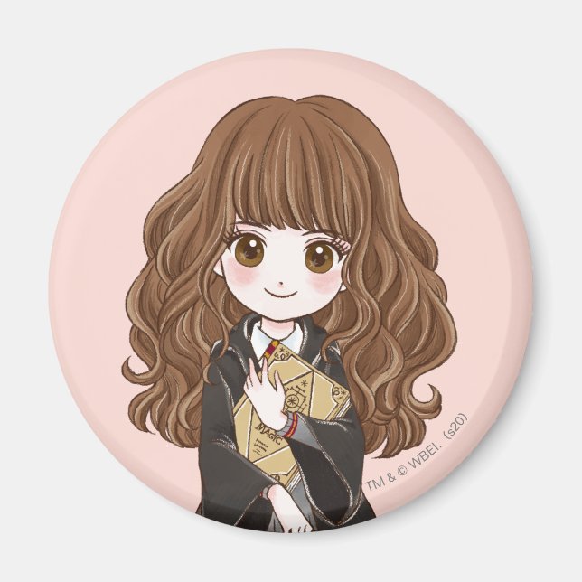 Magical Hermione Granger Watercolor Magnet (Front)