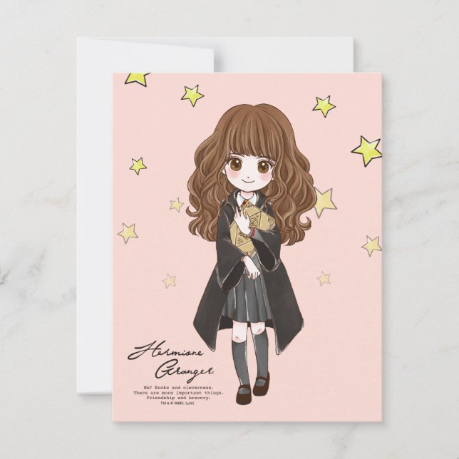 Magical Hermione Granger Watercolor Note Card (Front)