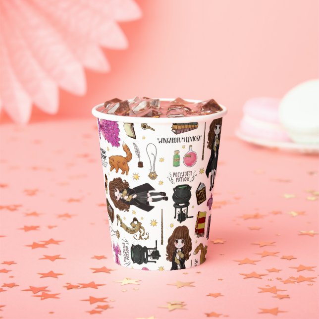 Magical Hermione Granger Watercolor Paper Cups (Insitu)