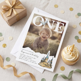 Magical Hogwarts Owl First PhotoPop Birthday Invitation