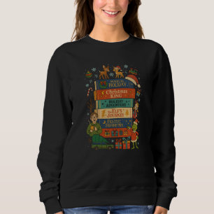 Magical Holiday Book Stack –Cute Vintage Christmas Sweatshirt