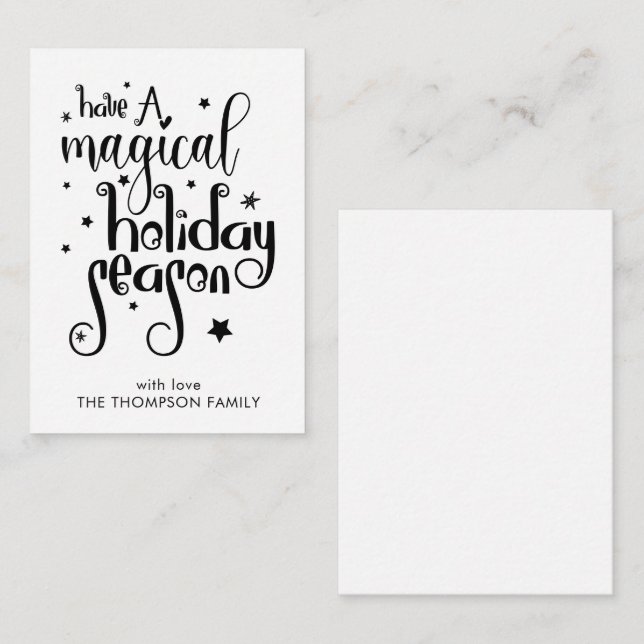 Magical Holiday Season Names MINI Holiday Note Card (Front/Back)