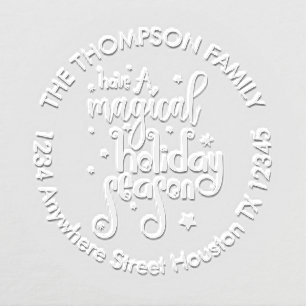 Magical Holiday Season Return Address Embosser