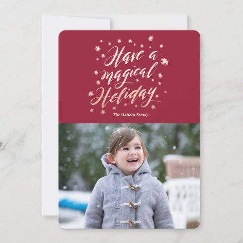 magical holidayl Paper Holiday Photo Card