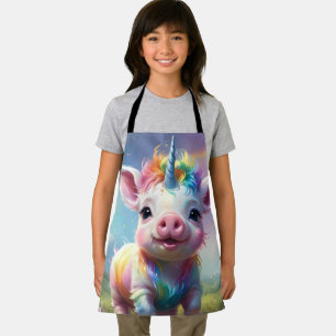 "Magical Hooves: The Rainbow Unicorn Pig" Apron