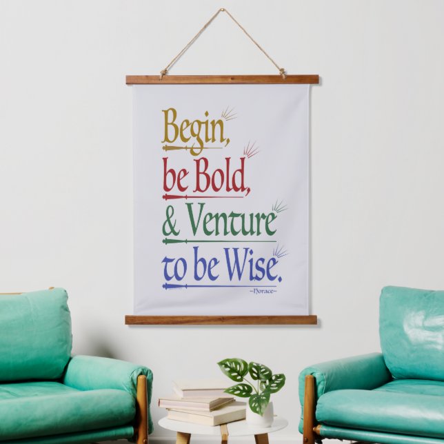 Magical Horace Quote Wood Topped Tapestry (Living Room)