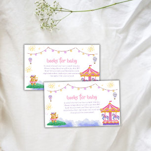 Magical Hot Air Balloon Carousel Books Baby Shower Enclosure Card