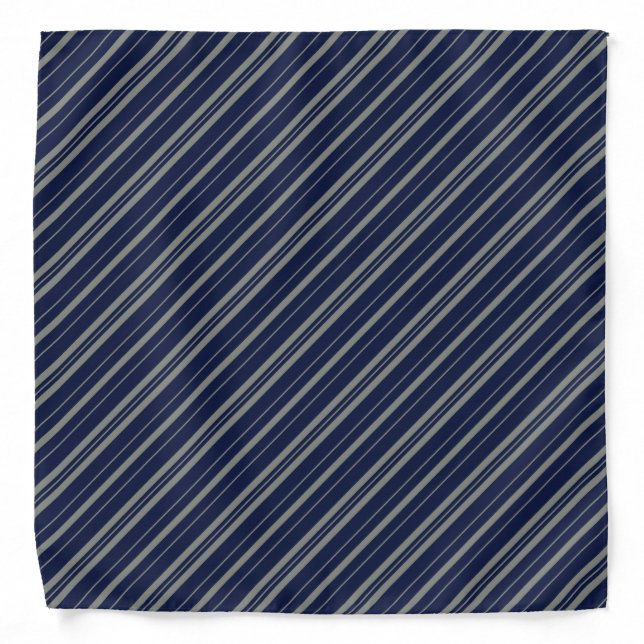 Magical House Striped Bandana Blue and Silver (Front)