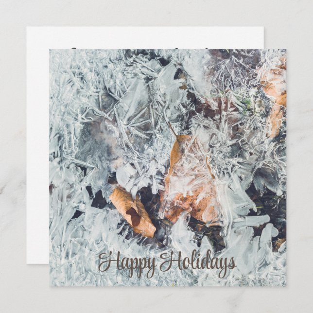 Magical ice crystals pattern with fallen leaves (Front/Back)