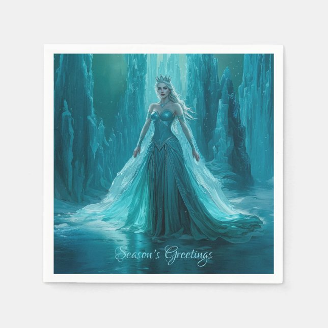 Magical Ice Queen Winter Christmas Napkins (Front)