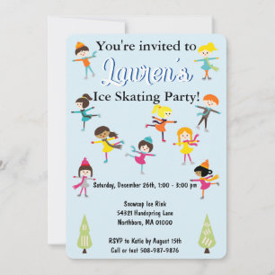 Magical Ice Skating Birthday Party Invitation