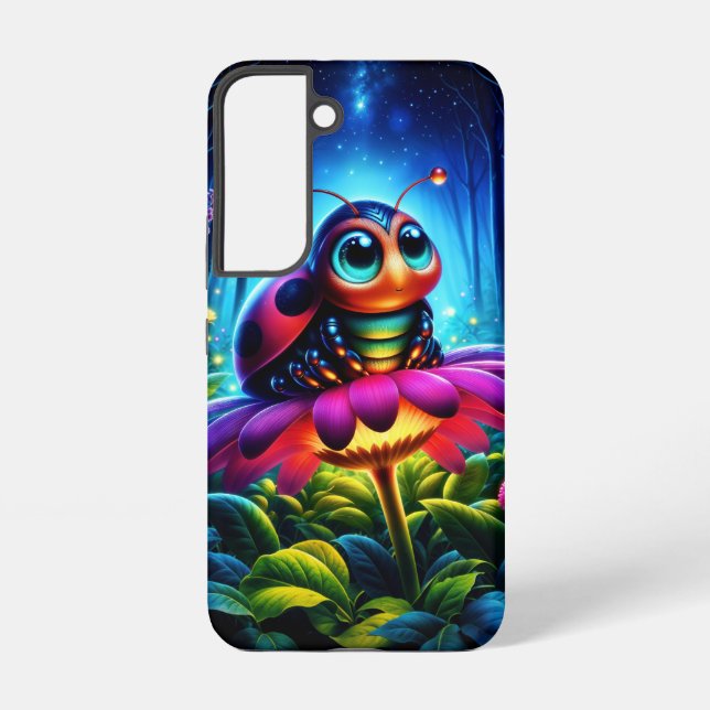 Magical insect in a luminous nighttime forest samsung galaxy case (Back)
