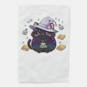 Magical Introvert Cat Pastel Witch Hat Halloween Garden Flag