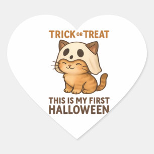 Magical Introvert Cat Pastel Witch Hat Halloween Heart Sticker