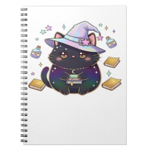 Magical Introvert Cat  Pastel Witch Hat Halloween  Notebook