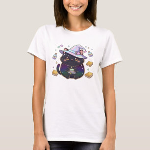 Magical Introvert Cat  Pastel Witch Hat Halloween  T-Shirt