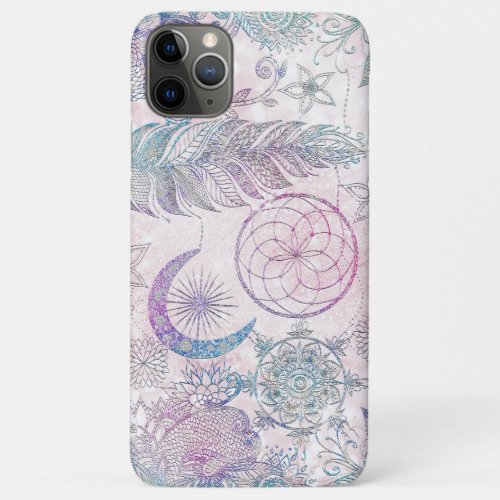 Magical Iridescent Glitter Feathers Dreamcatcher iPhone 11 Pro Max Case