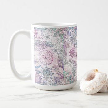 Magical Iridescent Glitter Feathers Dreamcatcher Coffee Mug by Trendy_arT at Zazzle