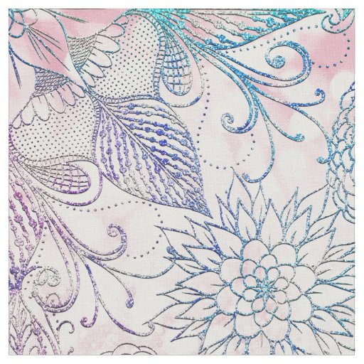 Magical Iridescent Glitter Feathers Dreamcatcher Fabric