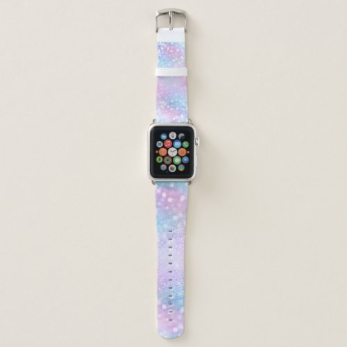 Magical Iridescent Glitter Sparkles Pink Design Apple Watch Band