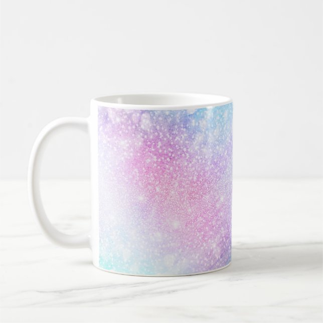 Magical Iridescent Glitter Sparkles Pink Design Coffee Mug (Left)