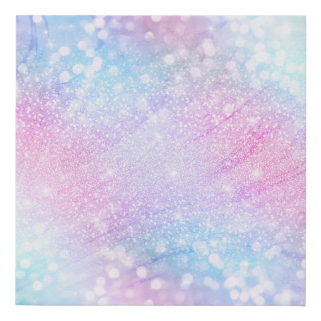 Magical Iridescent Glitter Sparkles Pink Design Faux Canvas Print (Front)