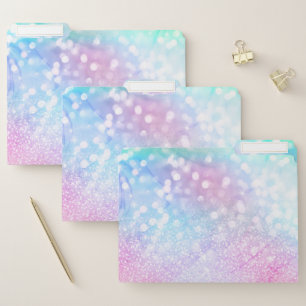 Magical Iridescent Glitter Sparkles Pink Design File Folder