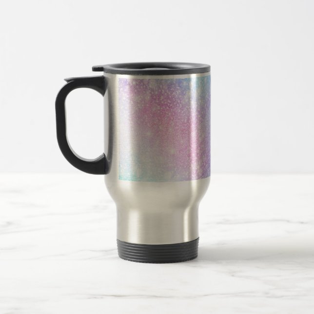 Magical Iridescent Glitter Sparkles Pink Design Travel Mug (Left)