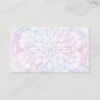 Magical Iridescent Poinsettia Flower Mandala White Business Card