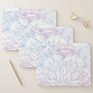 Magical Iridescent Poinsettia Flower Mandala White File Folder