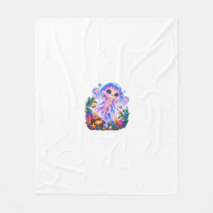 Magical Jellyfish Underwater Fantasy Art Fleece Blanket