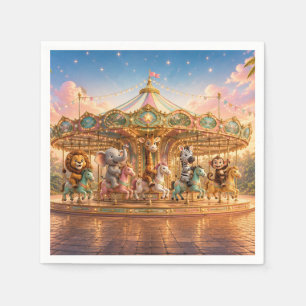 Magical Jungle Merry Go Round Napkins