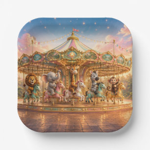 Magical Jungle Merry Go Round Paper Plates