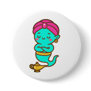 Magical Kawaii Djinn – Neon Spirit Button