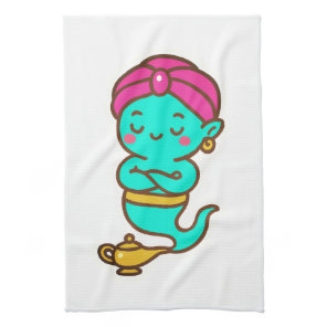 Magical Kawaii Djinn – Neon Spirit Kitchen Towel