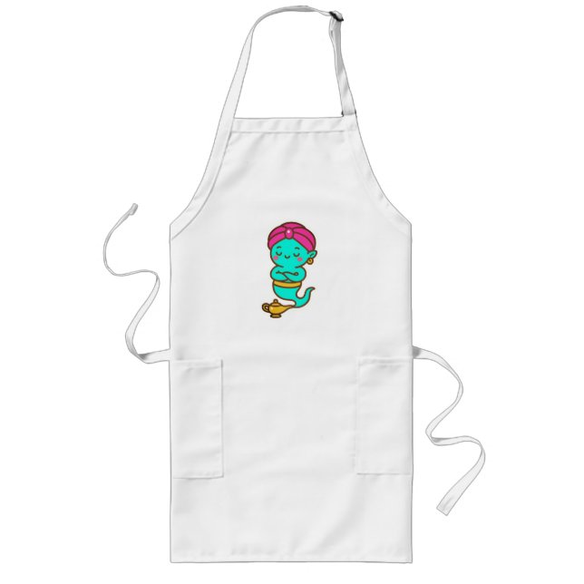 Magical Kawaii Djinn – Neon Spirit Long Apron (Front)