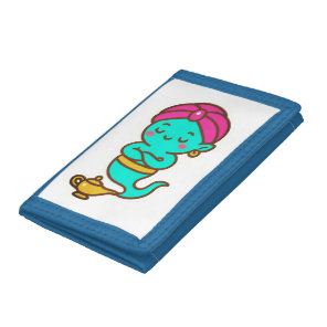 Magical Kawaii Djinn – Neon Spirit Tri-fold Wallet