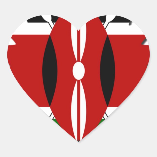 Magical Kenya: Celebrate World Tourism Day 🇰🇪 Heart Sticker (Front)