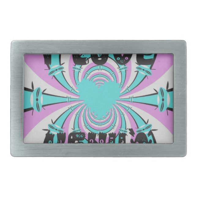 Magical Kenya: I LOVE KENYA Rectangular Belt Buckle (Front)