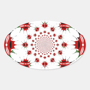 Magical Kenya: Kaleidoscope Culture identity 🇰🇪 Oval Sticker