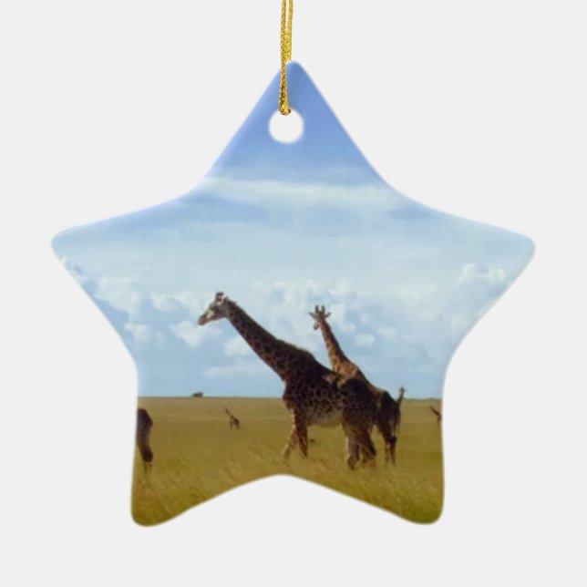 Magical Kenya Keepsake: Nairobi Park Holiday Ornam Ceramic Ornament (Front)