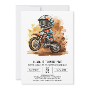 Magical Kids' Motorcycle Birthday Invitation