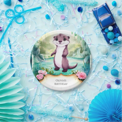 Magical Kids Otter Birthday Paper Plates