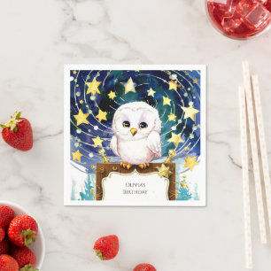 Magical Kids' Owl Birthday Napkins
