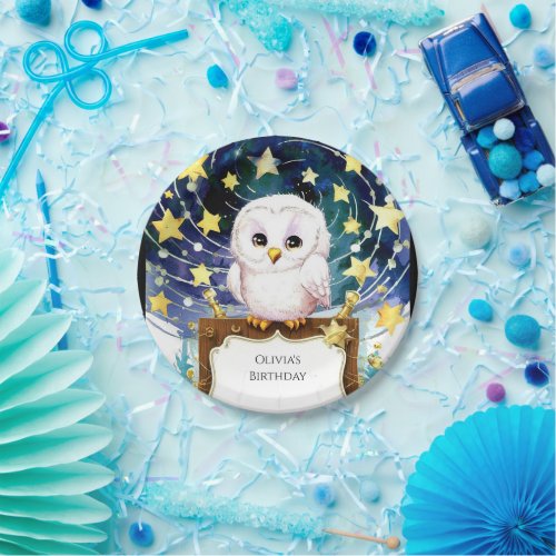 Magical Kids Owl Birthday Paper Plates