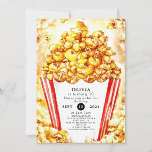 Magical Kids' Popcorn Birthday Invitation