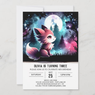 Magical Kids Wolf Birthday Invitation