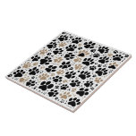 Magical land of abstract art colored dog paw print ceramic tile<br><div class="desc">luxury decoration canine dog paw print on a white background</div>